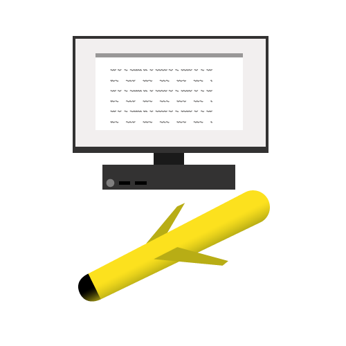 Icon of a computer with code onscreen and